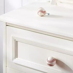 Handpainted Baseball Cabinet/Drawer Knobs/Hardware - Set of 2